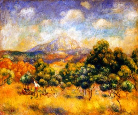 Mount Sainte-Victoire - 1889 - Pierre Auguste Renoir Painting